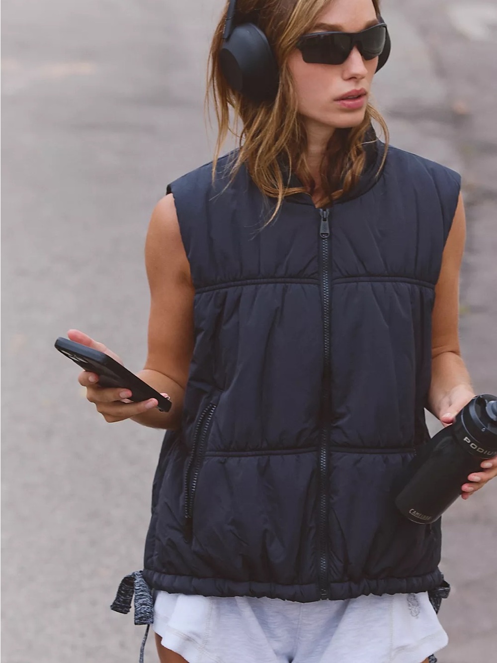 Free People Easy Breezy Puffer Vest XS Black NWT